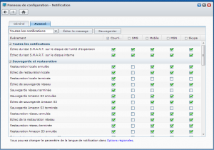 notification - avancé - DSM Synology