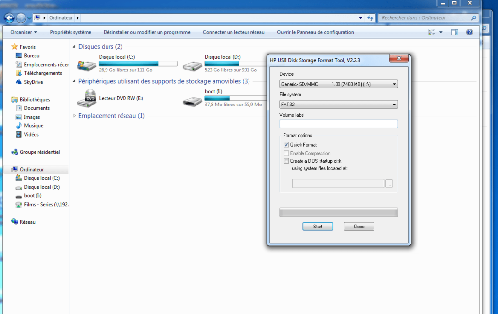 01 preparer la carte SD en la formatant en fat 32 1 2