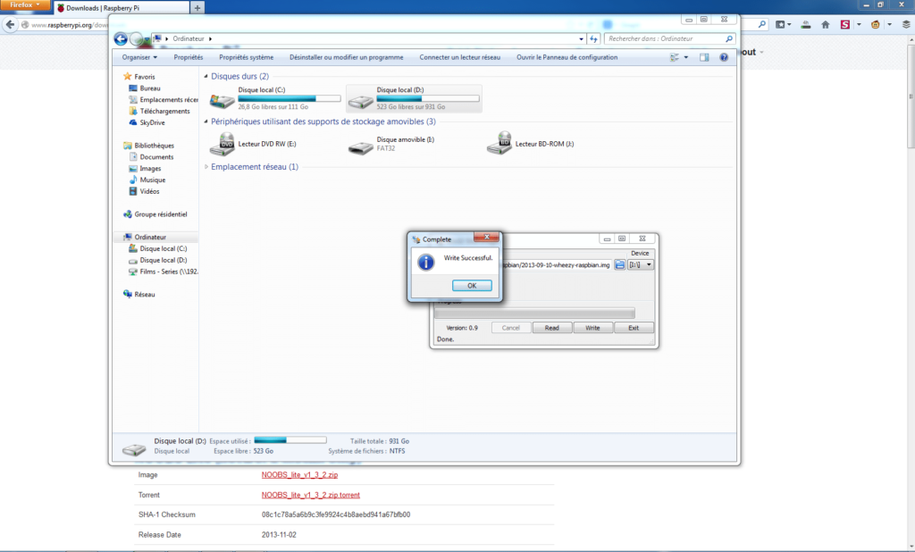 08 transfert de raspbian sur la carte SD ok 1 2