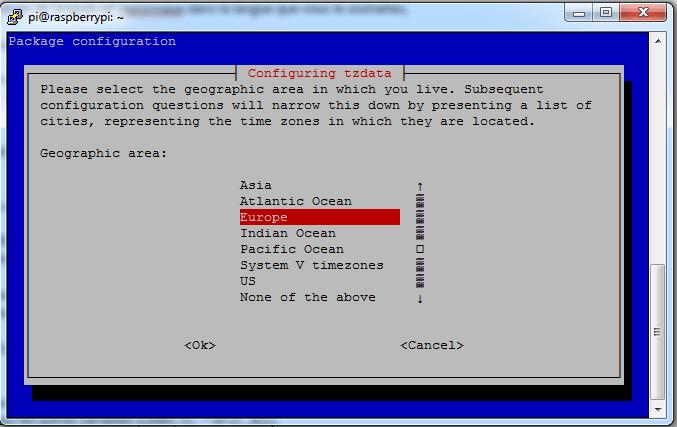 08 raspi config Internationalisation options timezone europe 1 2