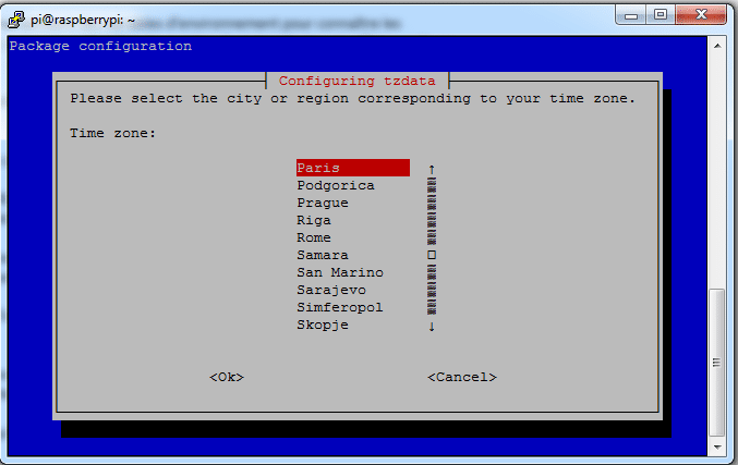 09 raspi config Internationalisation options timezone europe paris 1 2